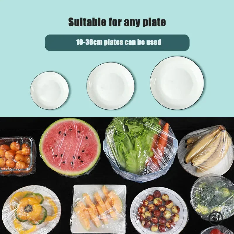 100-Pack Elastic Food Covers | Disposable Bowl Lids & Wraps Disposable Food Covers QXL