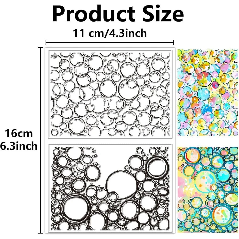 Clear Silicone Stamps | Summer Sea Circle Dots Design Craft Stamp QXL