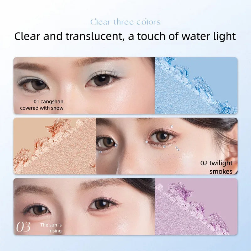 TRUTHKEY Three-Color 3D Face Highlighter Powder – Pearlescent Glow Face Highlighter Powder QXL