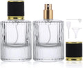 2-Pack 50ml Glass Refillable Perfume Atomizer Spray Bottles Perfume Atomizer Bottle QXL Transparent-black 50ml