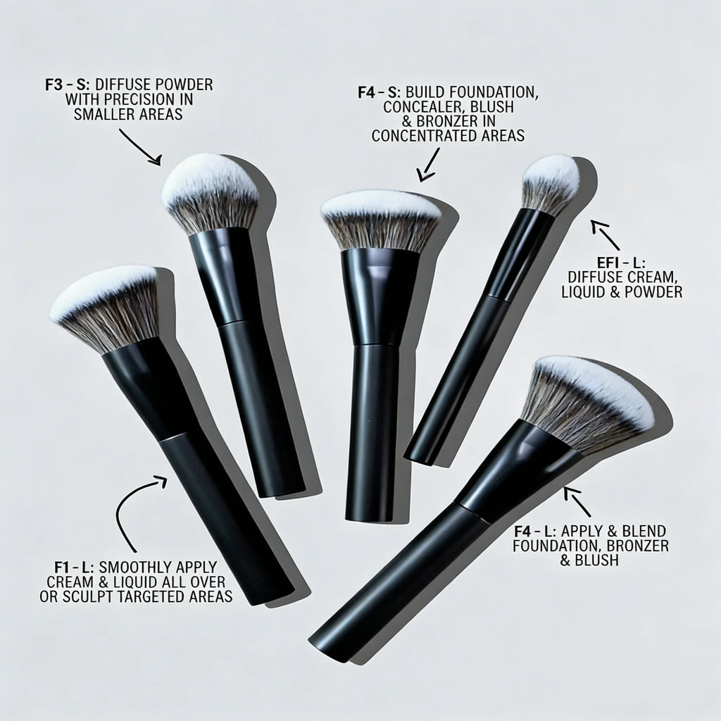 5-Piece Professional Makeup Brush Set – Foundation & Contour Makeup Brush Set QXL 5Heidantouhuadibai
