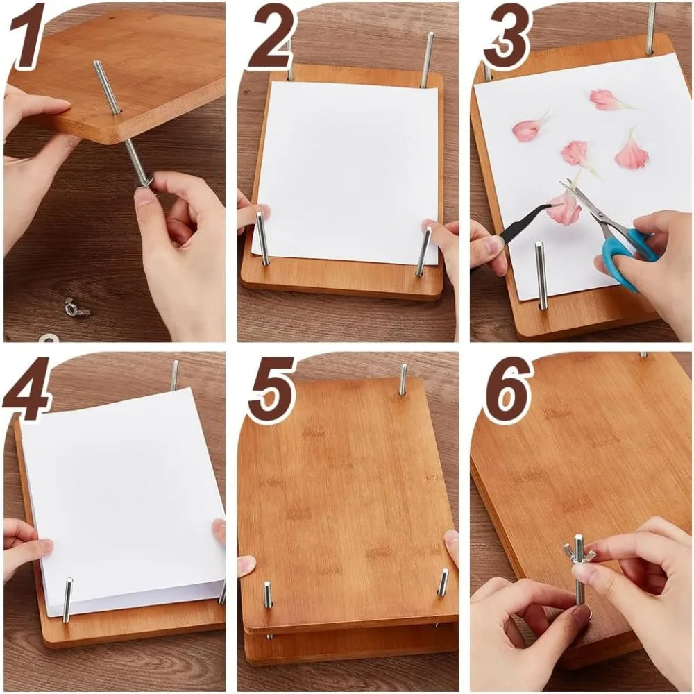 Large Wooden Book & Flower Press 11.6x7.87" | DIY Craft Kit Wooden Craft Press QXL