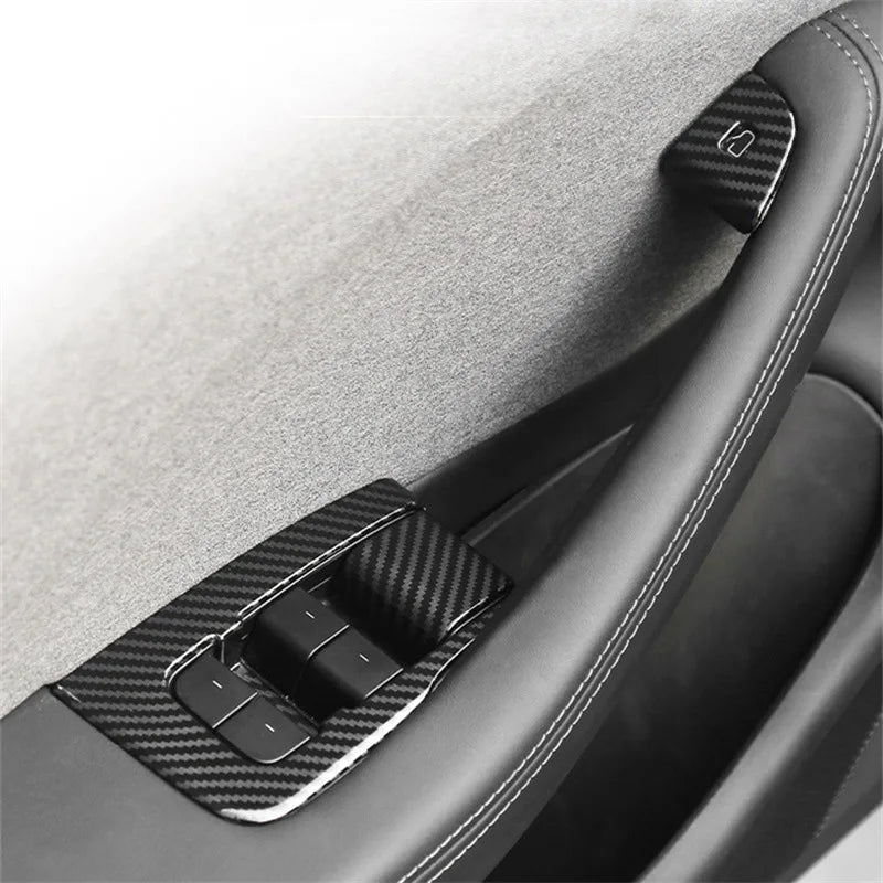 10-Pc Carbon Fiber Interior Trim Kit | Tesla Model 3 & Model Y Interior Trim Kit QXL