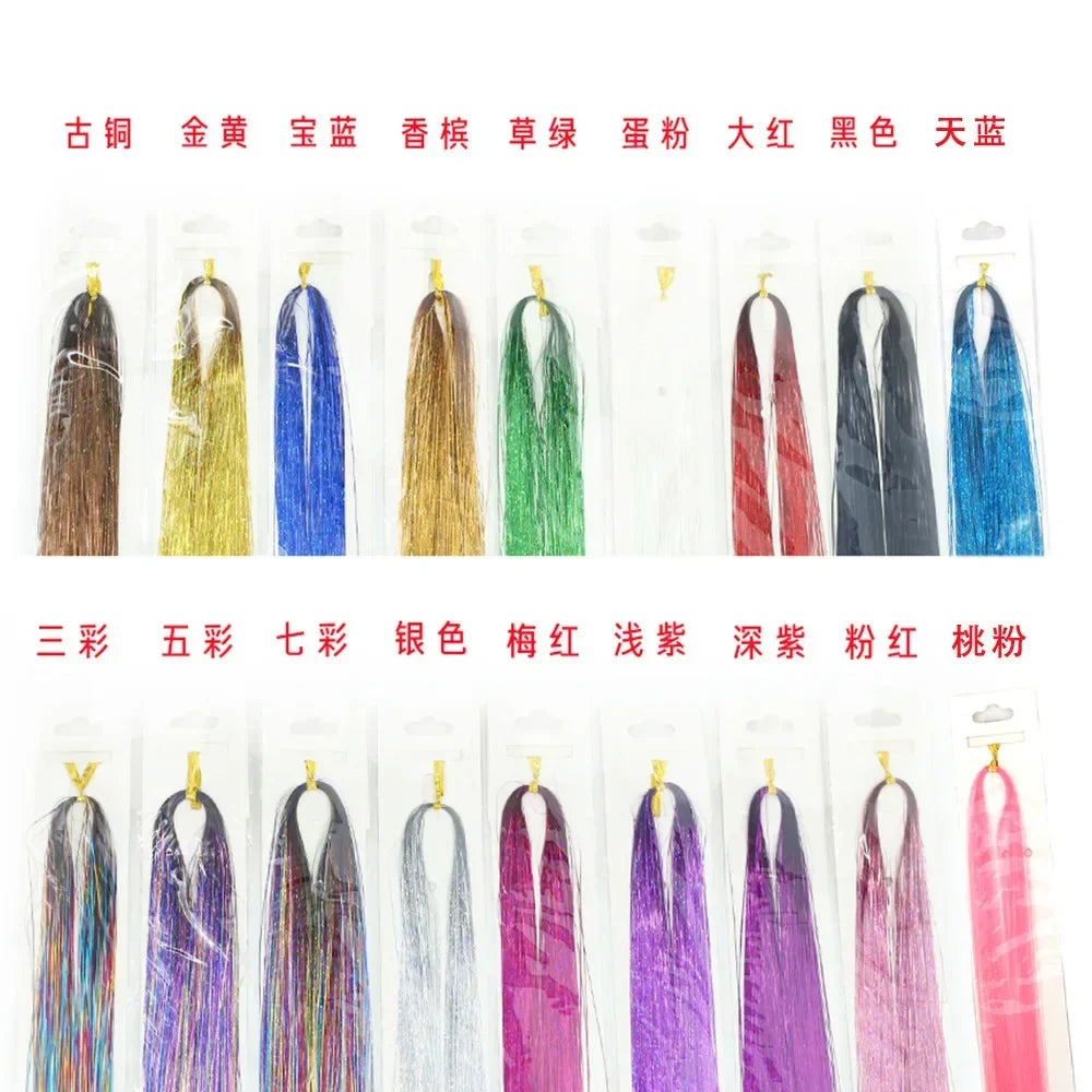 Rainbow Glitter Hair Tinsel Kit | Sparkle Braiding Extension Hair Tinsel Extension QXL