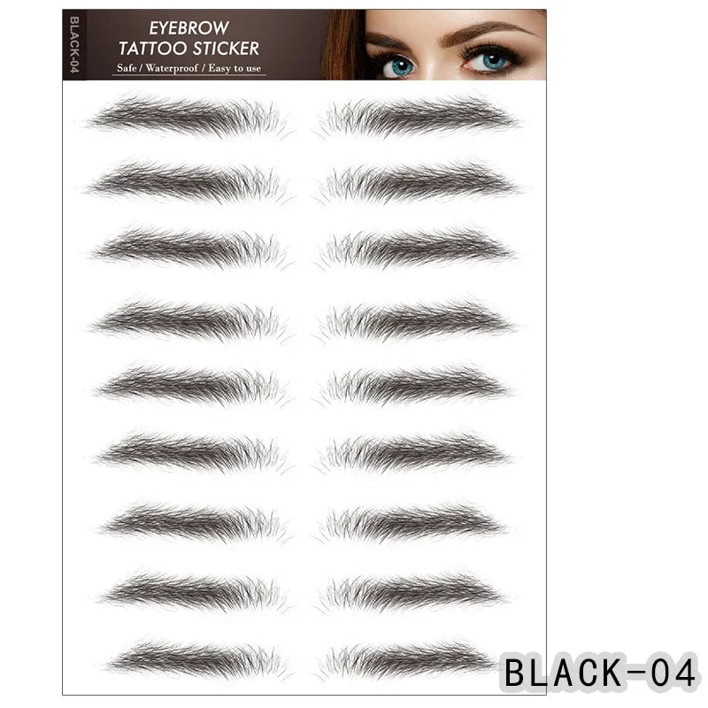 6D Waterproof Hair-Like Eyebrow Tattoo Stickers | Easy Brow Eyebrow Tattoo Stickers QXL BLACK-04