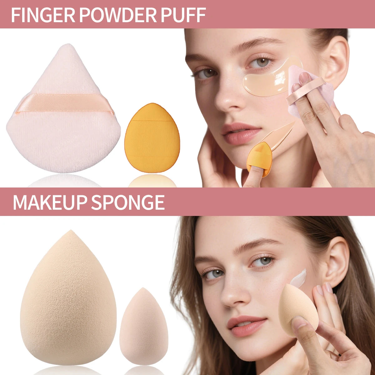 KOSSHOW 10-Pc Makeup Sponge & Powder Puff Set | All-in-One Kit Makeup Sponge Set QXL