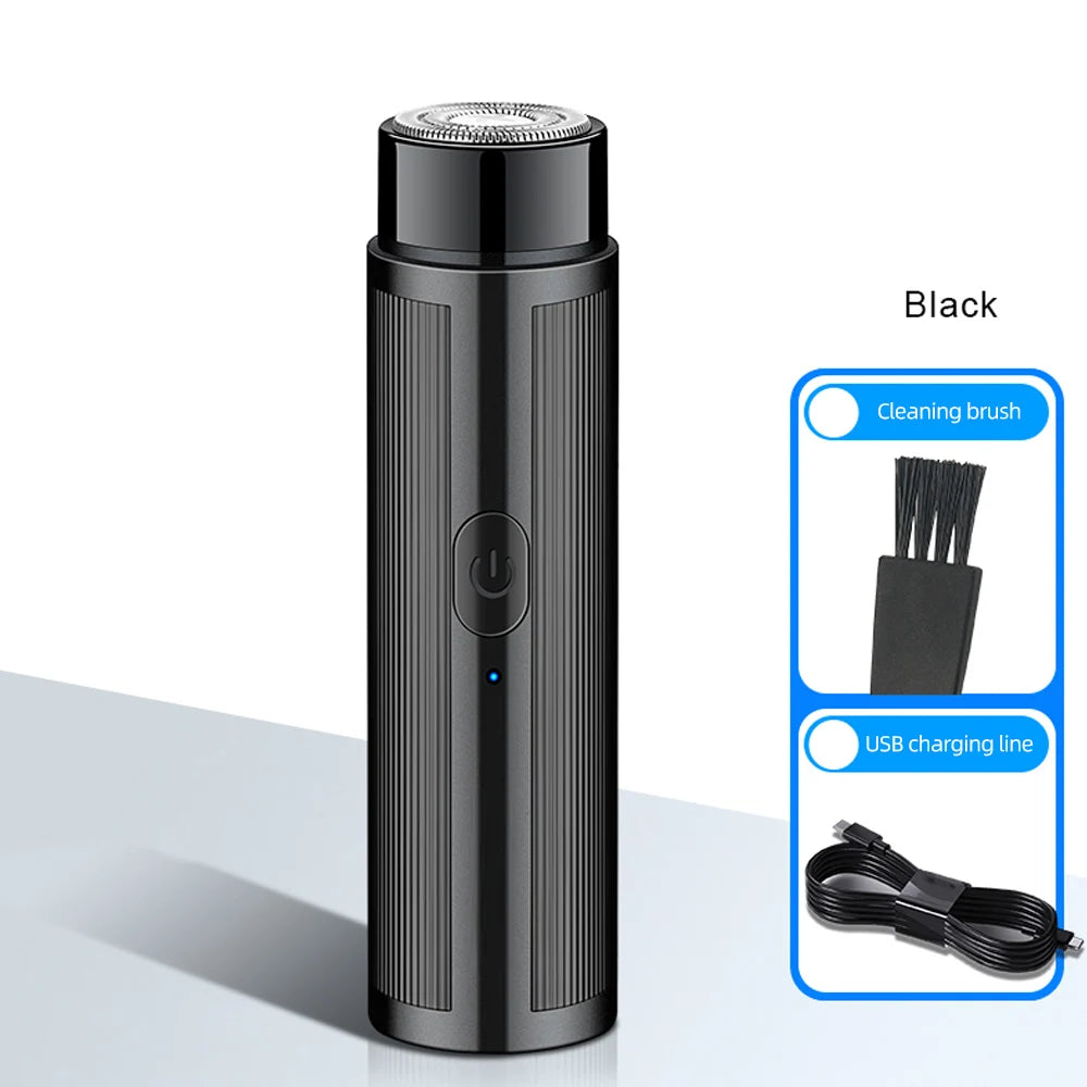 Mini USB Rechargeable Electric Shaver – Portable Travel Razor Electric Shaver QXL black