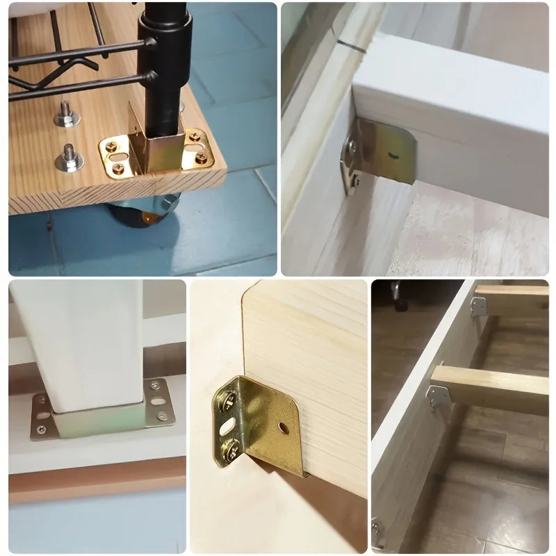 8-Pack L-Shaped Metal Bed Frame Corner Brackets | Heavy Duty Furniture Corner Brackets QXL