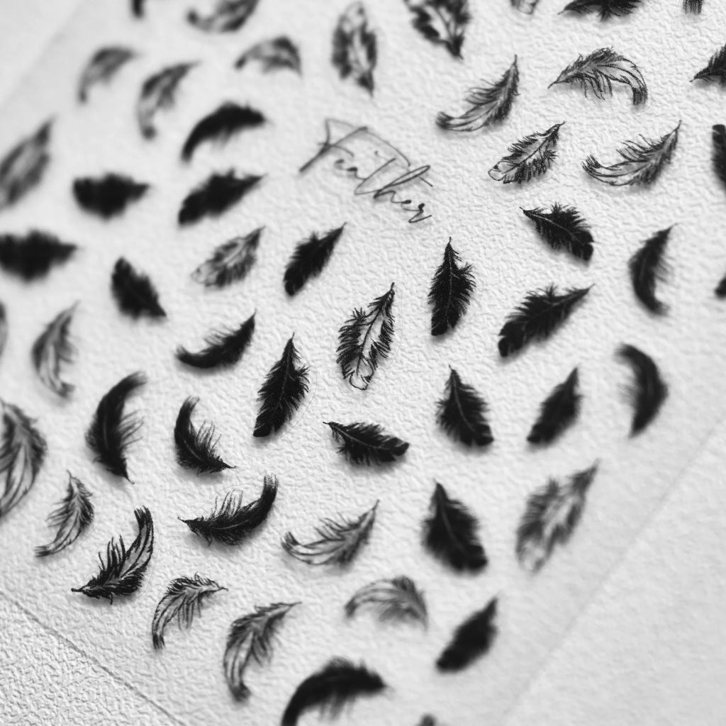 5D Feather & Letter Embossed Nail Art Stickers | NAILFYOU Nail Art Stickers QXL