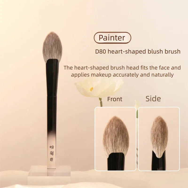 Heart-Shape Blush & Highlight Brush | Soft Goat Hair Makeup Blush & Highlight Brush QXL