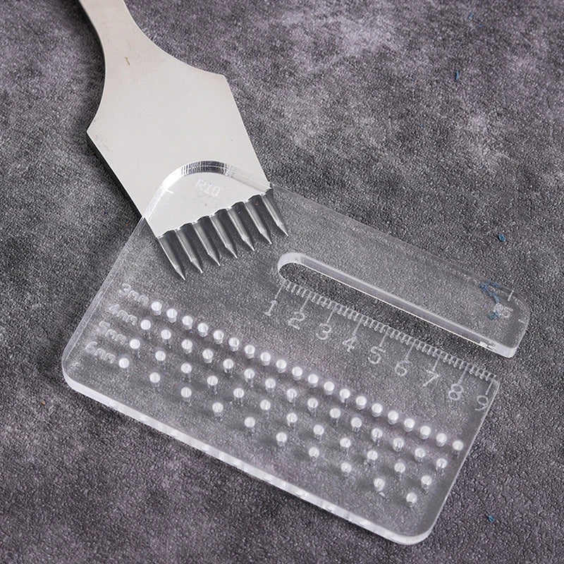 Acrylic Leather Cutting Distance Ruler 4mm Stitching Guide Tool