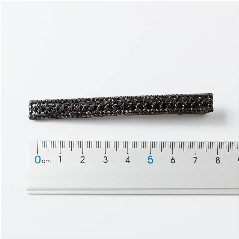 2-Pack Black Rhinestone Hair Clips | Geometric Styling Rhinestone Hair Clips QXL
