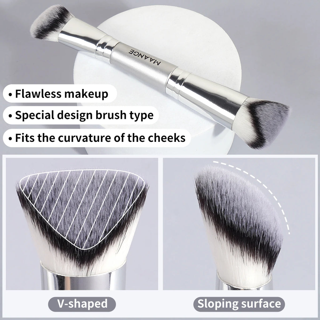 MAANGE 2-Pack Double-Ended Foundation & Contour Brush Set Makeup Brush Set QXL