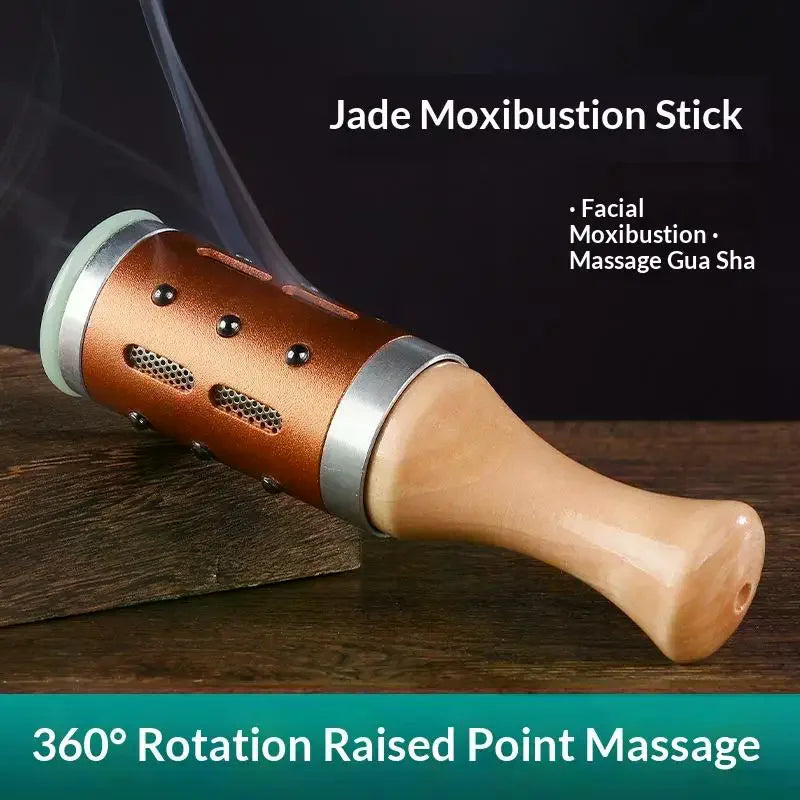 Jade Moxibustion Stick | 360° Gua Sha & Acupoint Massage Tool Facial Massage Tool QXL