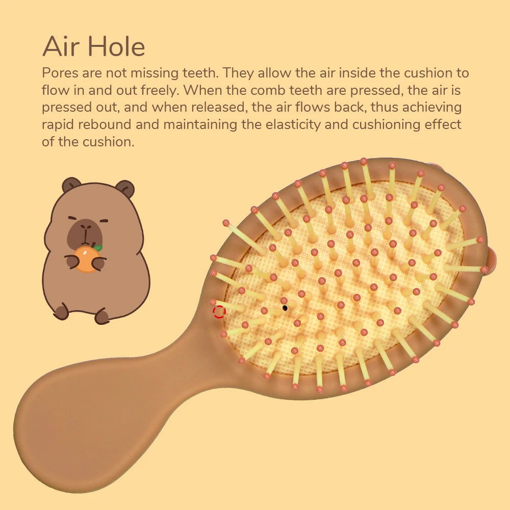 Capybara Hair Brush | Detangling Scalp Massage Anti-Static Detangling Hair Brush QXL