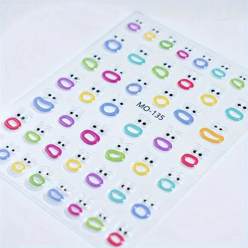 Cute Jelly 2D Nail Art Stickers | DIY Waterproof Decals Nail Art Stickers QXL