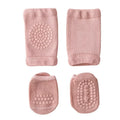 Baby Knee Pads & Anti-Slip Socks Set | Cotton Crawling Protector Baby Knee Pad Socks QXL B284 Pink