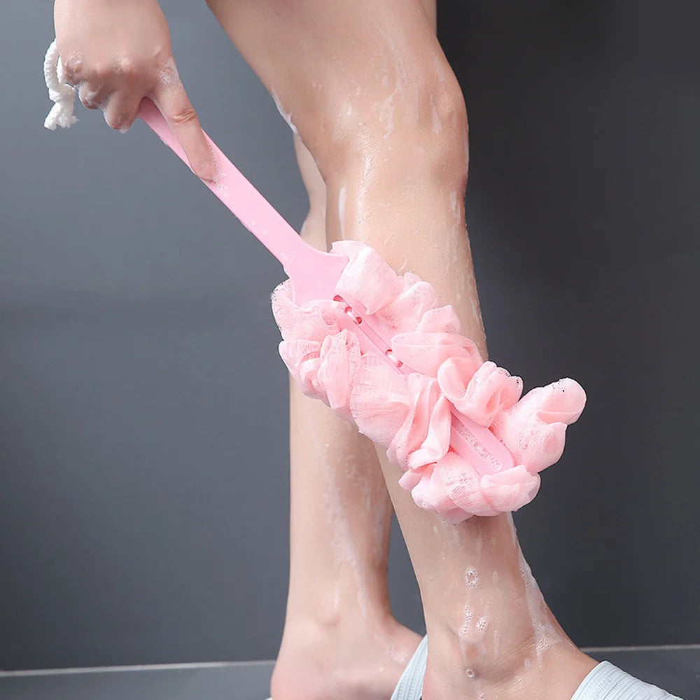 Long Handle Back Brush & Soft Mesh Body Scrubber for Shower Bath Back Brush QXL