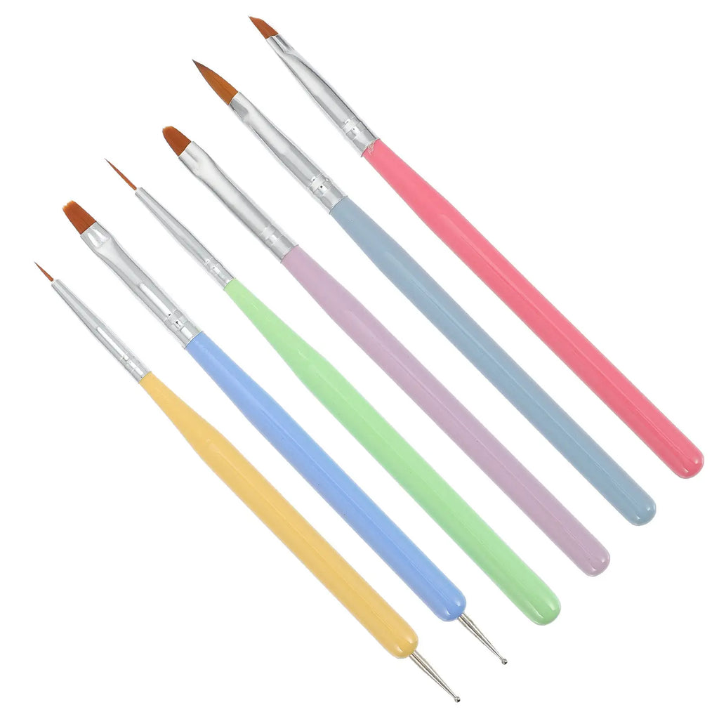 6-Piece Nail Art Brush & Dotting Pen Set | DIY Manicure Kit Nail Art Brush Set QXL
