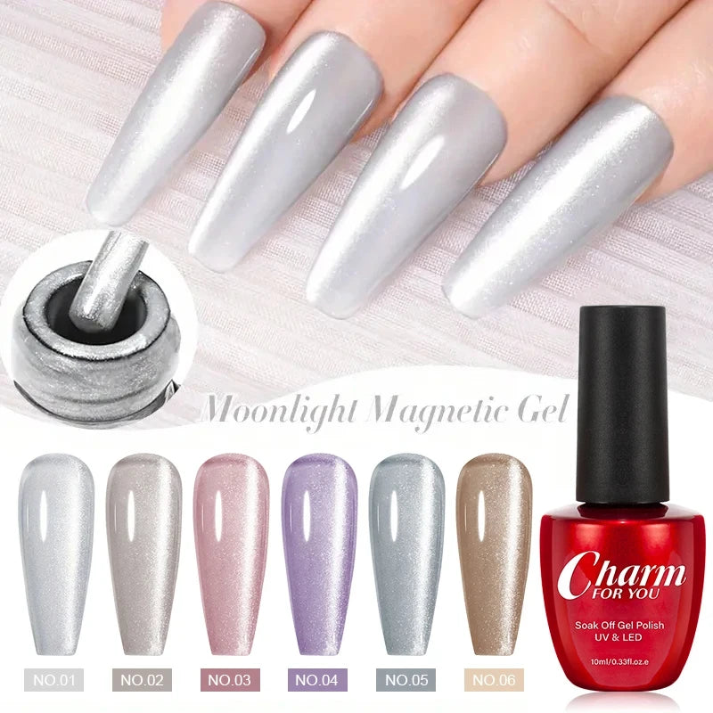 6-Color Mirror Cat Eye Magnetic Gel Nail Polish UV LED Magnetic Gel Polish QXL