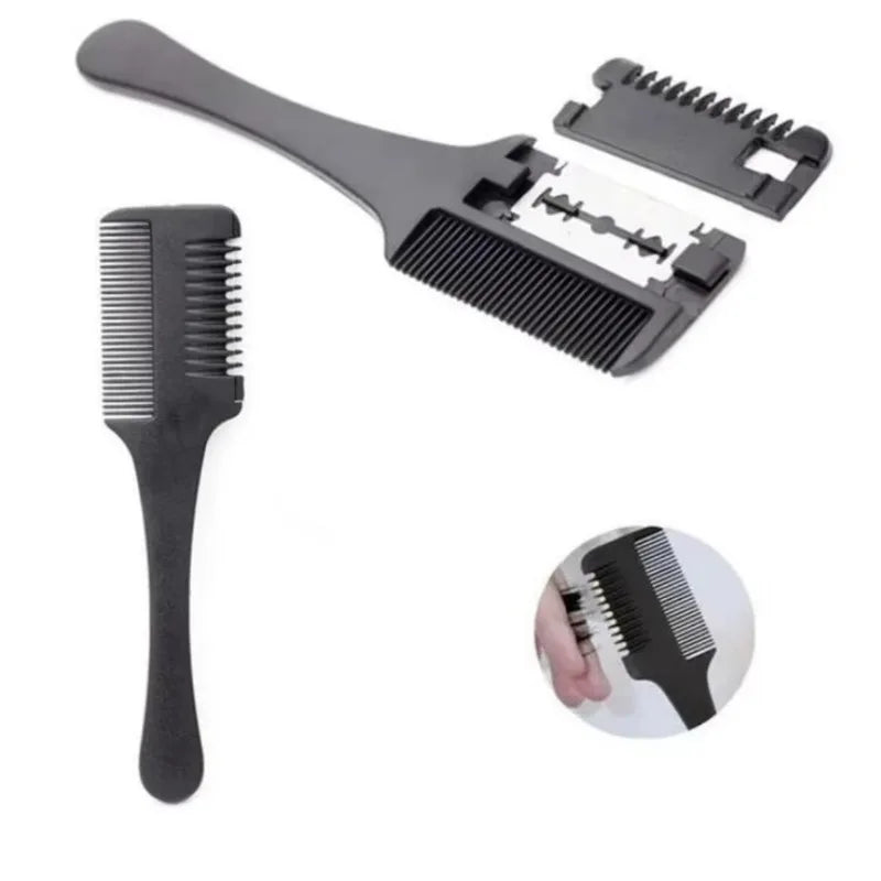 Razor Comb for Hair Thinning & Cutting | Black Handle Tool Hair Thinning Razor Comb QXL