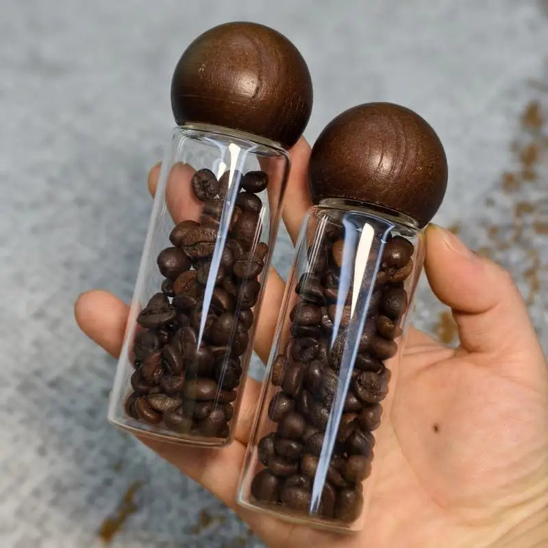 Airtight Glass Coffee Bean Storage Jars with Bamboo Lid Glass Storage Jar QXL