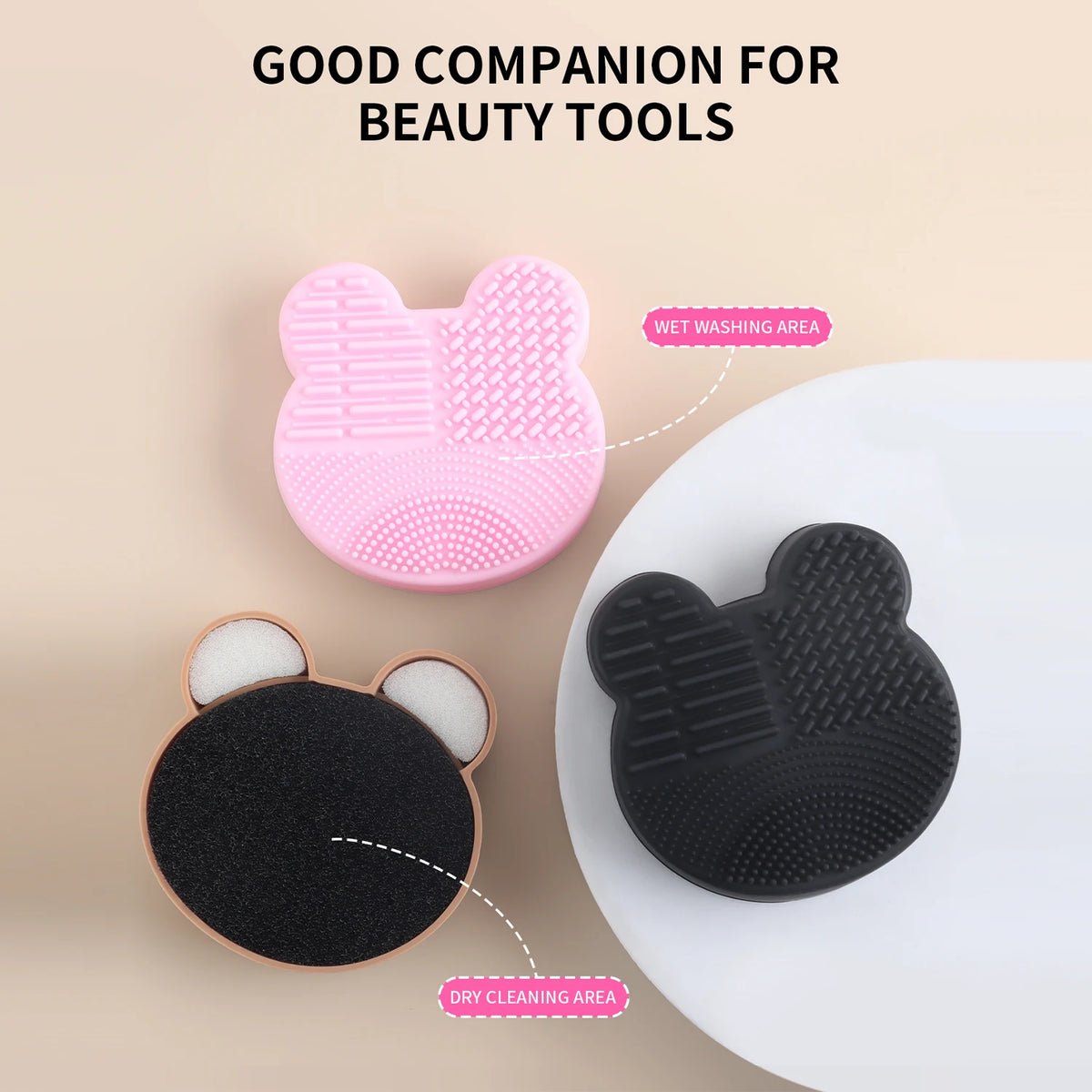 Bear-Shaped Silicone Makeup Brush Cleaner | Ronshadow Brush Cleaning Tool QXL