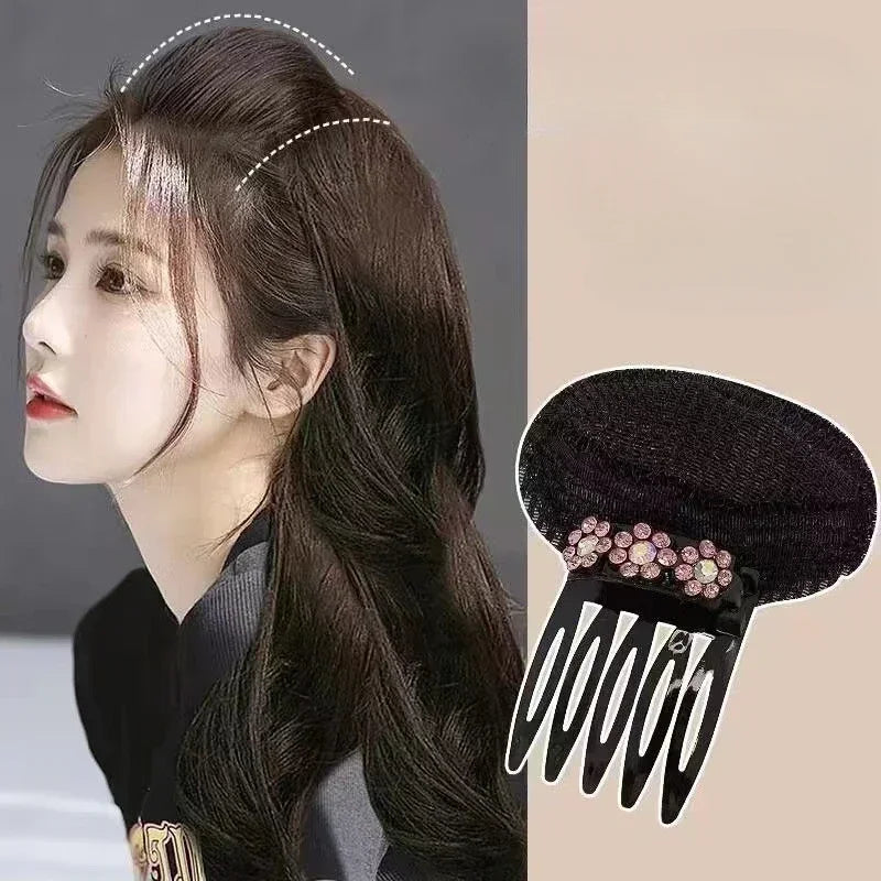 Rhinestone Hair Pad Sponge Clip | Volume Bun Bump for Women Hair Volume Clip QXL