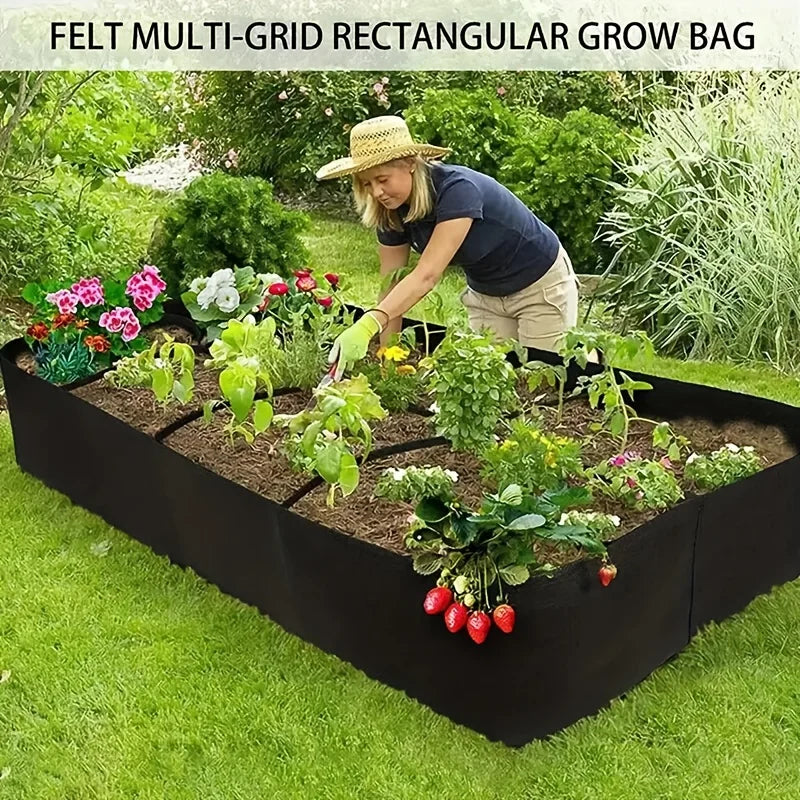 Extra Large 8-Grid Raised Garden Bed | Plant Fiber Planter Box Raised Garden Bed QXL