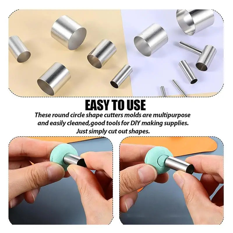 12-Piece Round Clay Cutter Set | Circle Punch Fondant & Craft Clay Cutter Set QXL