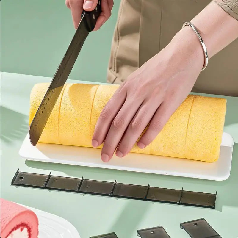 4-Pack Cake Roll Cutting Ruler Set | Uniform Slice Divider Cake Cutting Ruler QXL