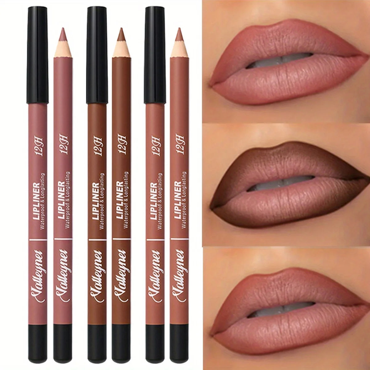3-Piece Matte Lip Liner Set – Waterproof & Long-Lasting Nude Lip Liner Set QXL