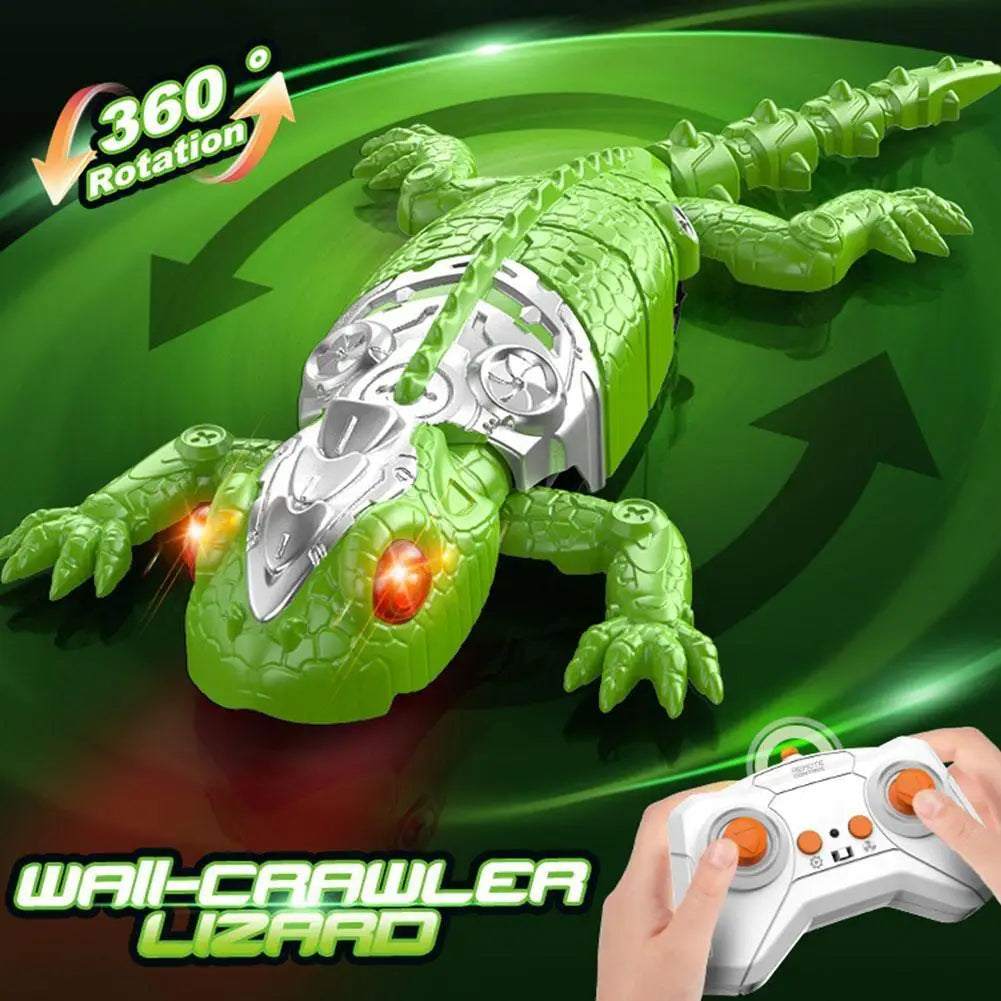 Wall Climbing RC Gecko Toy | LED Eyes & 360° Rotation RC Wall Climbing Toy QXL