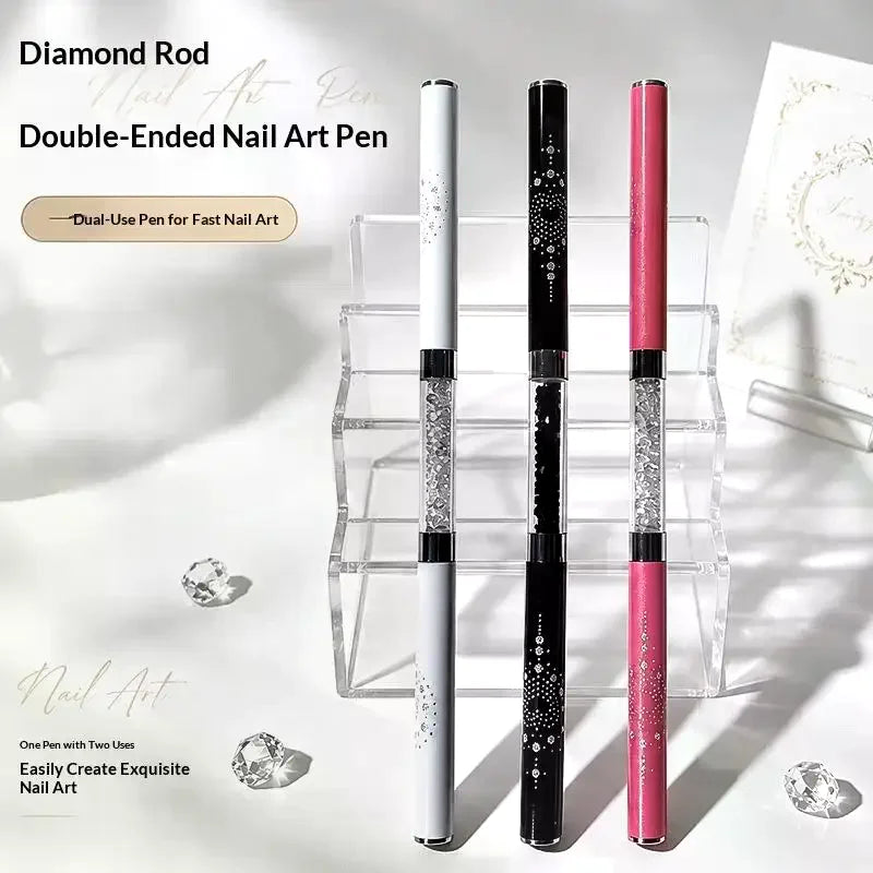 Dual-Ended Rhinestone Nail Art Brush | Liner & Gel Pen Nail Art Brush QXL