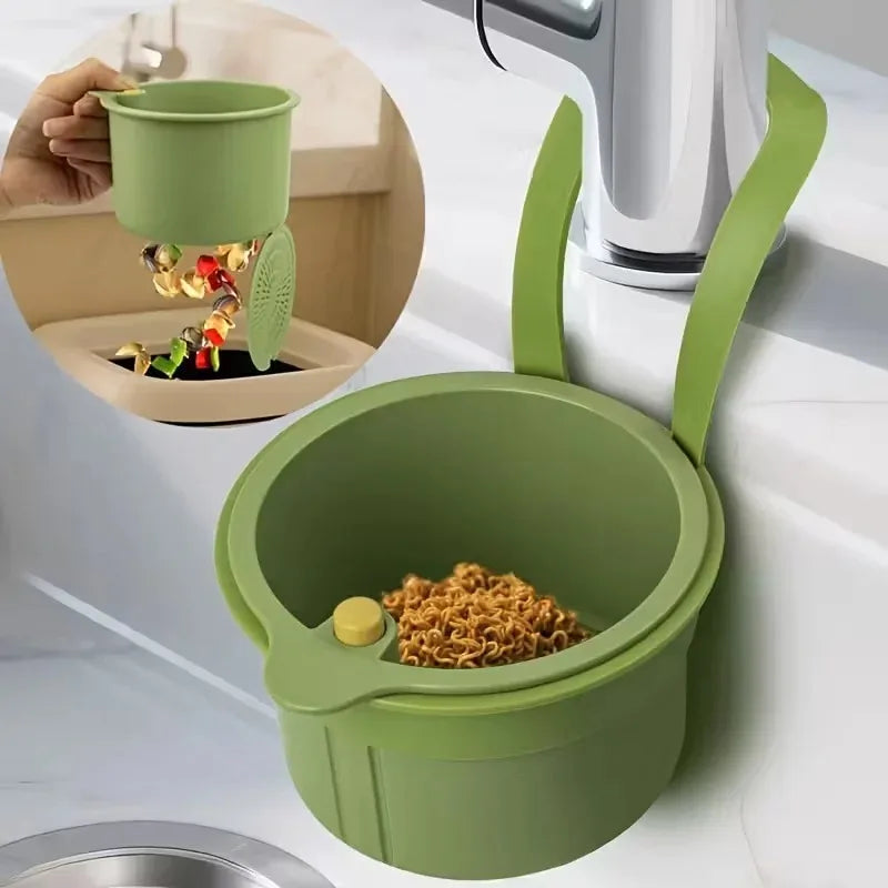 Hanging Sink Drain Basket – Food Filter & Fruit Wash Basket Sink Drain Basket QXL
