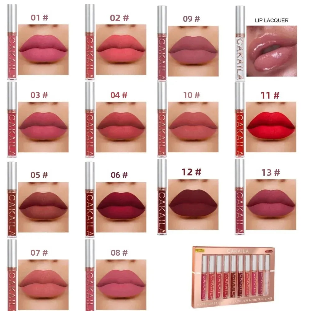 CAKAILA 10-Pc Nude Matte Liquid Lipstick Set | Long-Lasting Liquid Lipstick Set QXL