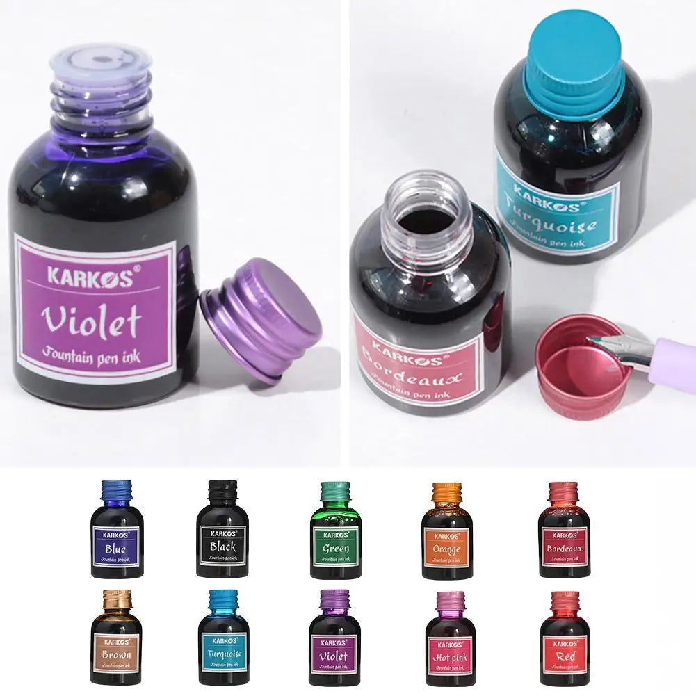 30ml Colorful Fountain Pen Ink Bottle | Smooth Liquid Refill Fountain Pen Ink QXL