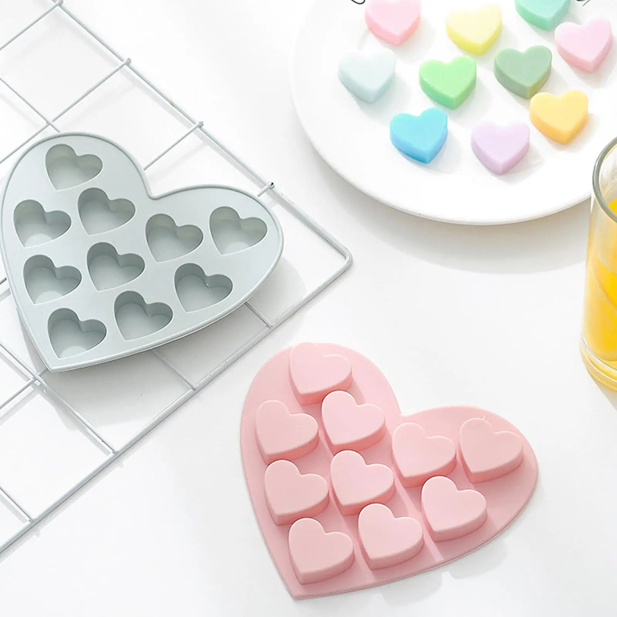 Heart Silicone Chocolate Mold – Candy, Jelly & Ice Cube Tray Silicone Baking Mold QXL