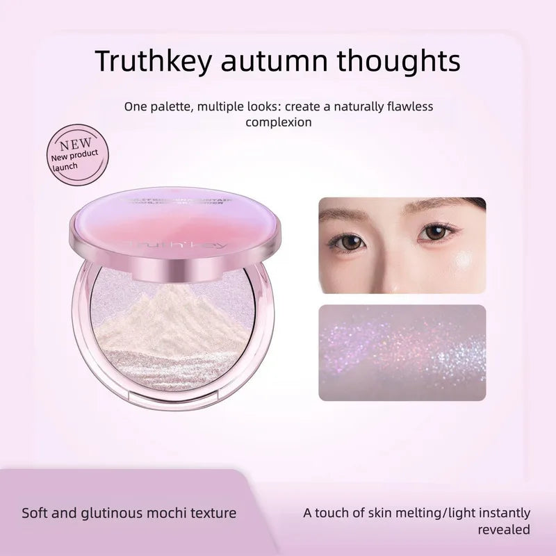 TRUTHKEY Three-Color 3D Face Highlighter Powder – Pearlescent Glow Face Highlighter Powder QXL