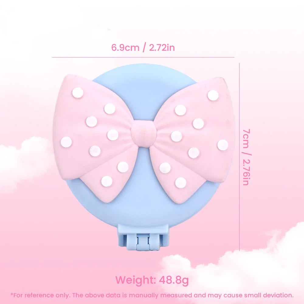 Mini Foldable Air Cushion Hair Brush with Mirror – Cute Bow Foldable Hair Brush QXL