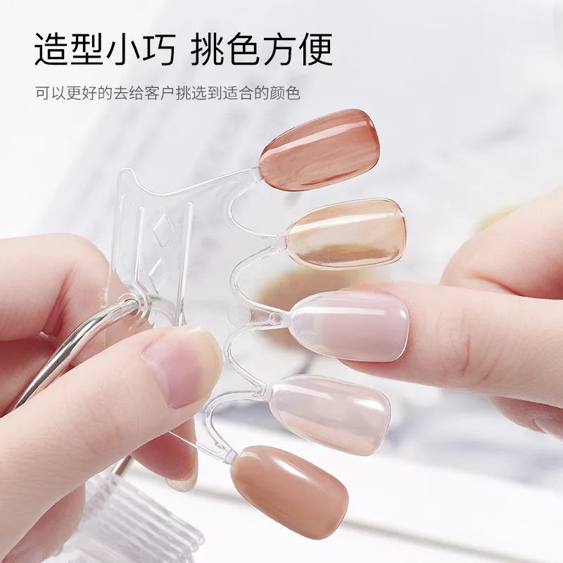 50-Pc Crown Nail Tip Display Board & Ring Stand | Swatch Nail Display Stand QXL