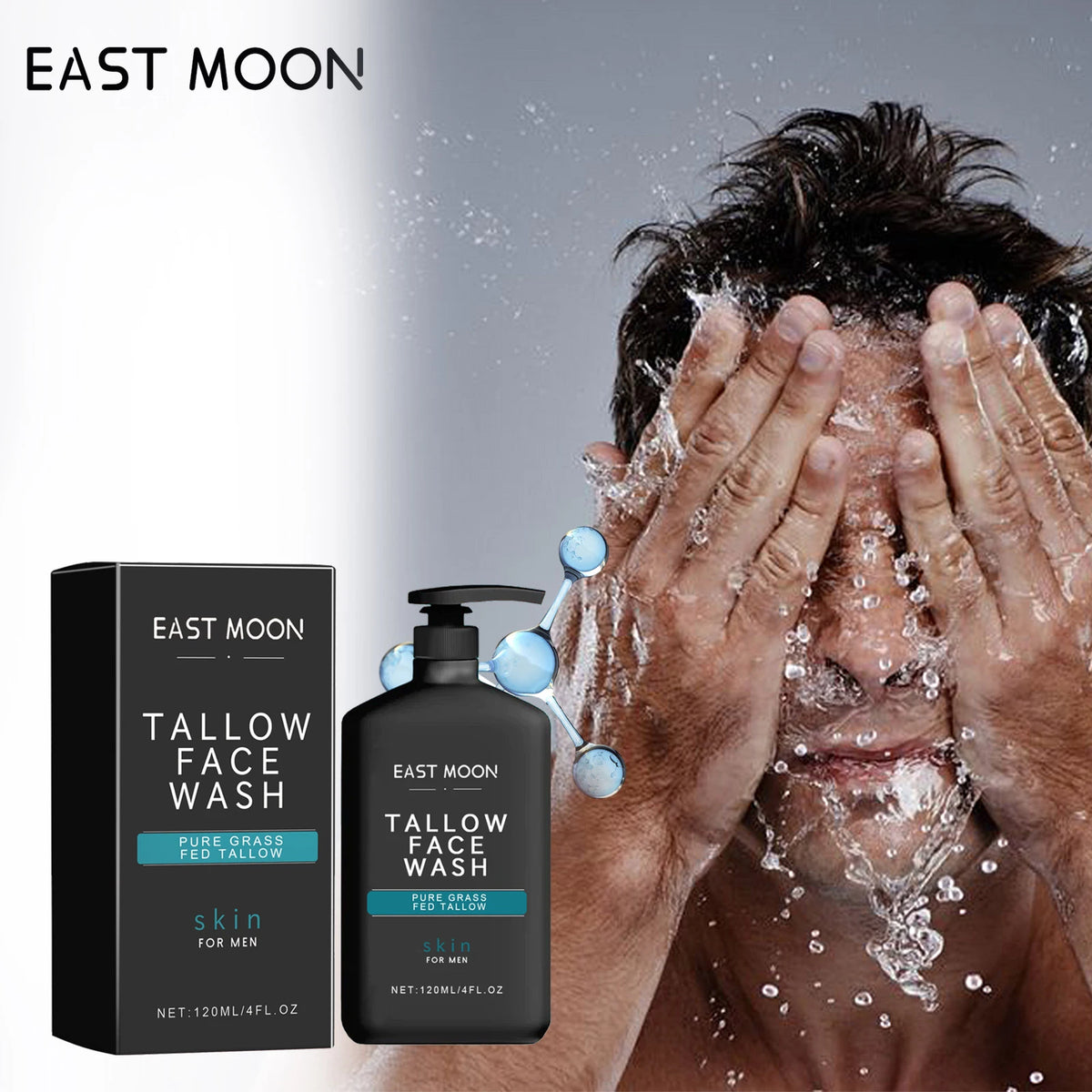 Eelhoe Tallow Men's Facial Cleanser | Deep Pore Cleanse 120ml Facial Cleanser QXL