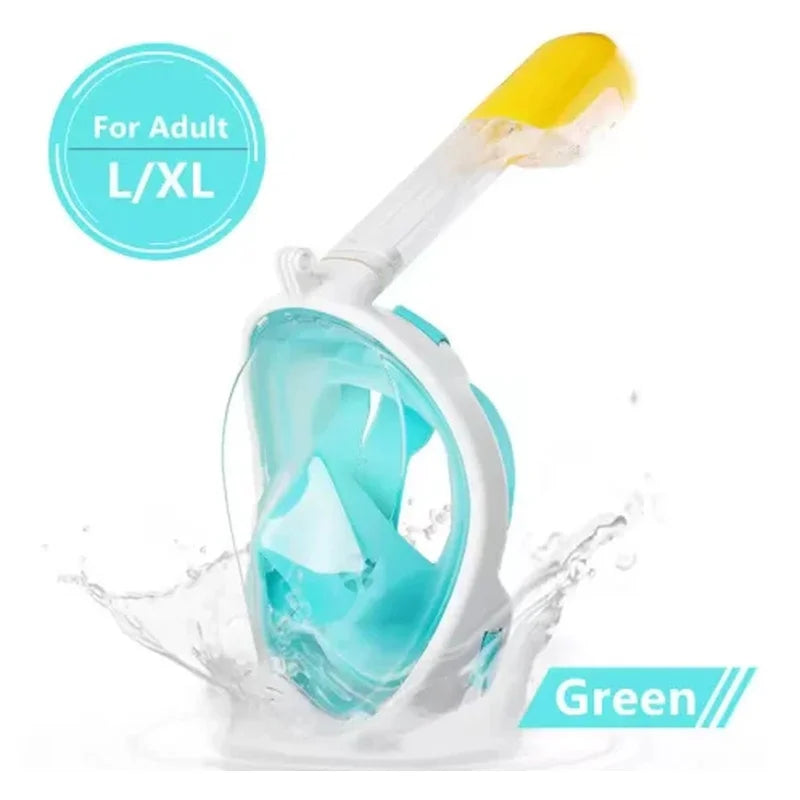 Anti-Fog Full Face Snorkel Diving Mask for Adults | L/XL Snorkel Diving Mask QXL