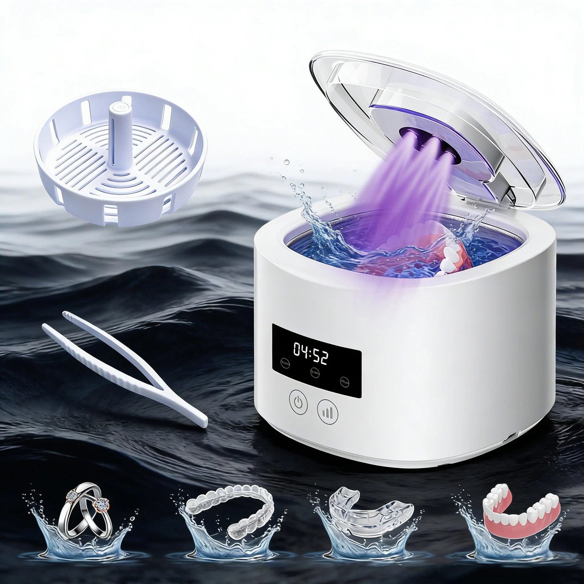 50KHz USB Ultrasonic Retainer & Denture Cleaner | QXL Ultrasonic Dental Cleaner QXL