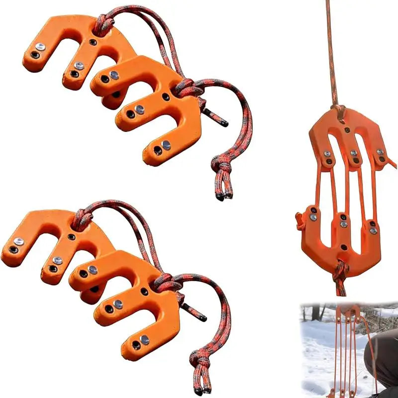 2-Ton Block & Tackle Hoist | Compact Portable Hunting Game Lift Portable Game Hoist QXL