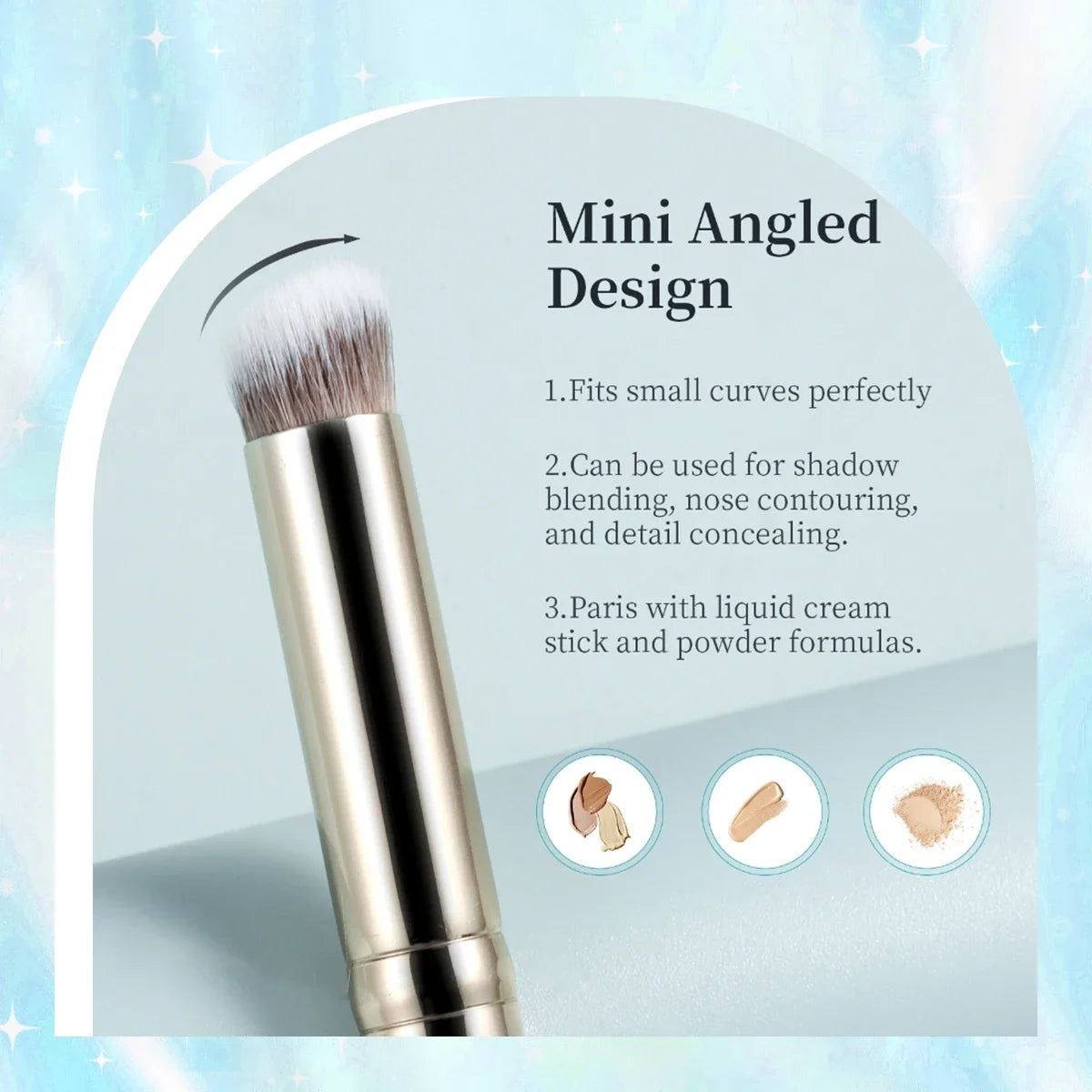 Angled Concealer Brush – Soft Synthetic Precision Makeup Tool Concealer Makeup Brush QXL