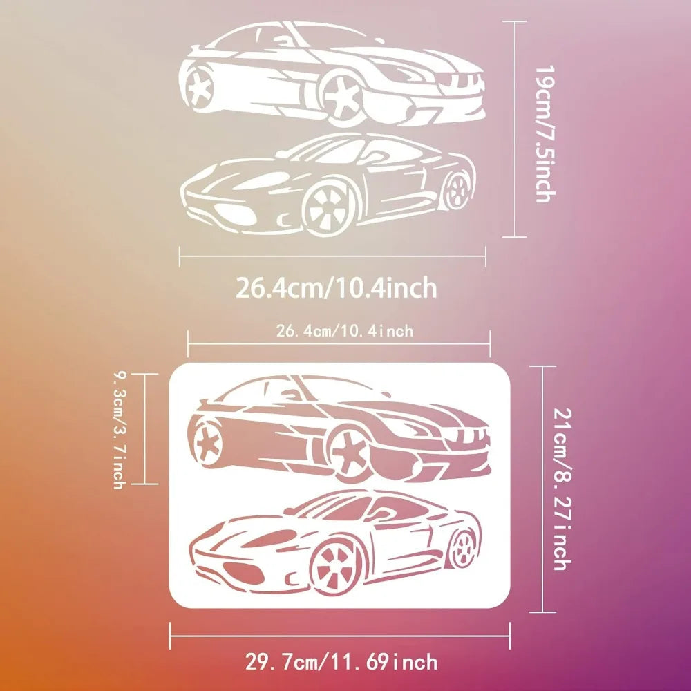 Classic Sport Car Painting Stencil 8.3×11.7" Reusable DIY DIY Painting Stencil QXL
