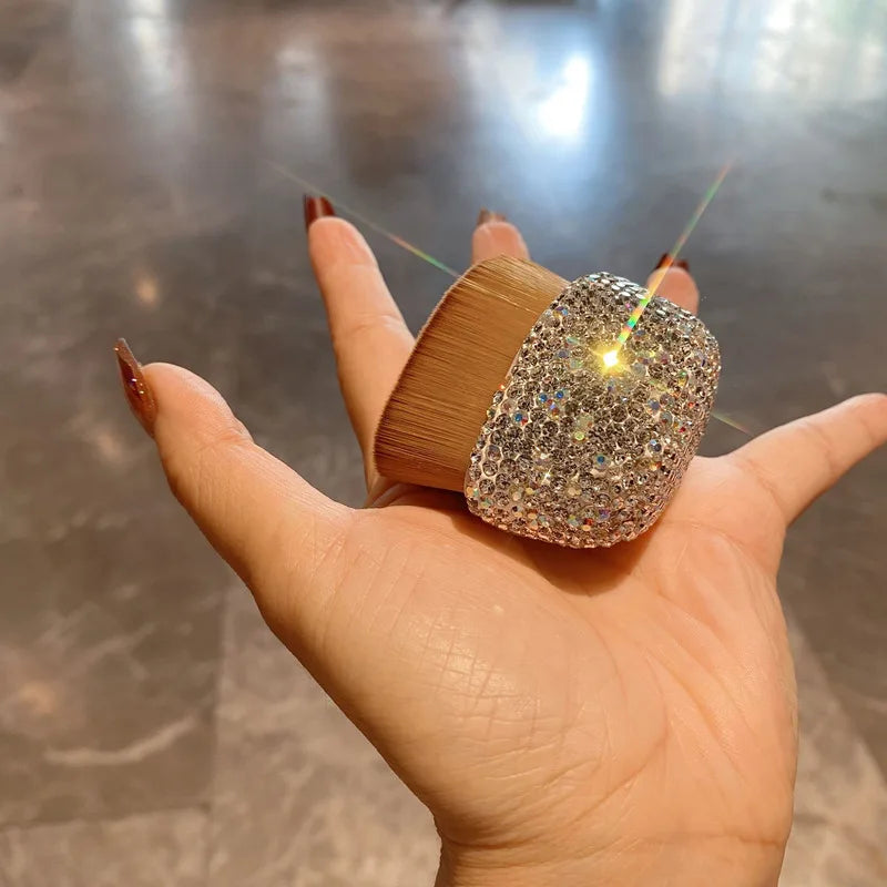 Diamond-Encrusted Foundation Brush | Loose Powder Makeup Tool Foundation Makeup Brush QXL
