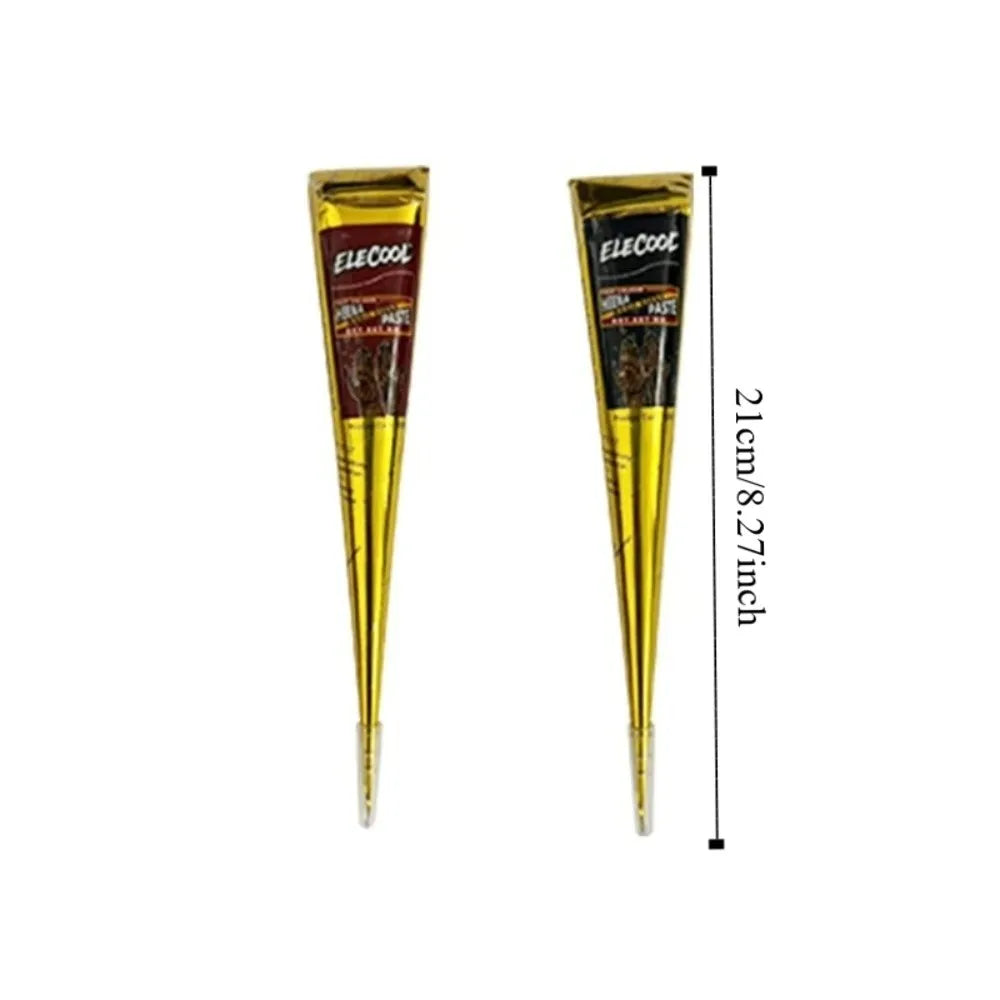 Henna Tattoo Paste Cone | Mehndi Body Art Black & Brown Henna Tattoo Paste QXL