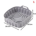 Foldable Silicone Air Fryer Basket Liner | Non-Stick Reusable Silicone Basket Liner QXL Large Gray